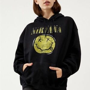 Nirvana Black Hoodie with Yellow Graphic